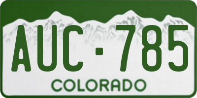CO license plate AUC785