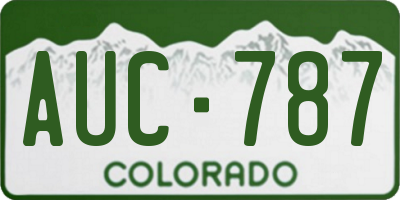 CO license plate AUC787