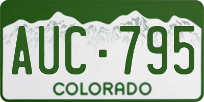 CO license plate AUC795