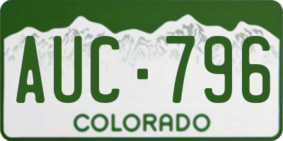 CO license plate AUC796