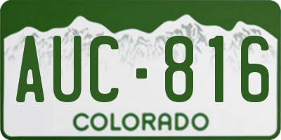 CO license plate AUC816