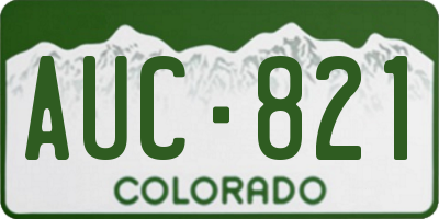 CO license plate AUC821