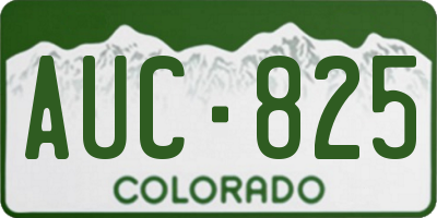 CO license plate AUC825