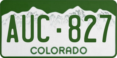 CO license plate AUC827