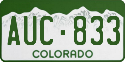 CO license plate AUC833