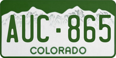 CO license plate AUC865