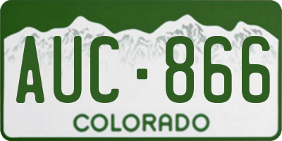 CO license plate AUC866