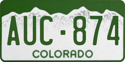 CO license plate AUC874