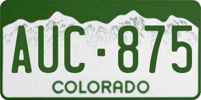 CO license plate AUC875