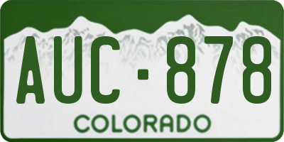 CO license plate AUC878