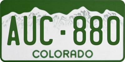 CO license plate AUC880