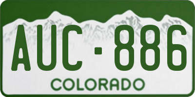 CO license plate AUC886