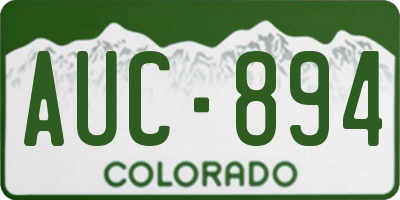 CO license plate AUC894