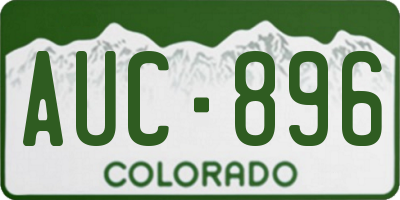 CO license plate AUC896
