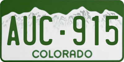 CO license plate AUC915