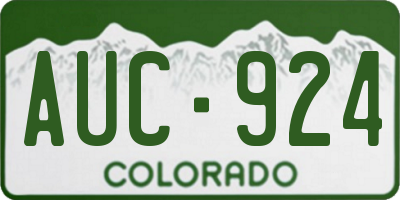 CO license plate AUC924