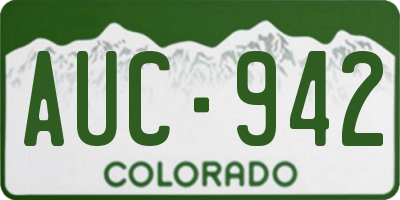CO license plate AUC942