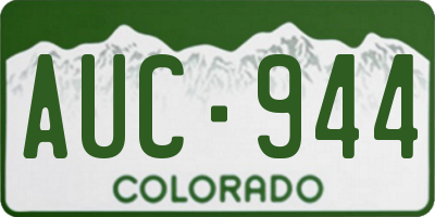 CO license plate AUC944