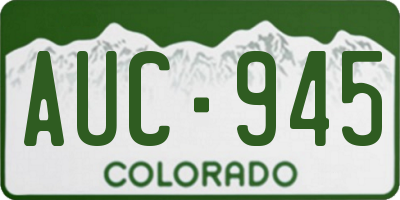 CO license plate AUC945