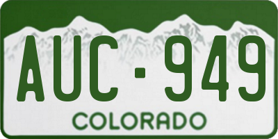 CO license plate AUC949