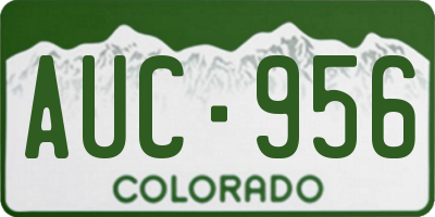 CO license plate AUC956