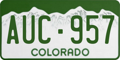 CO license plate AUC957