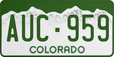 CO license plate AUC959