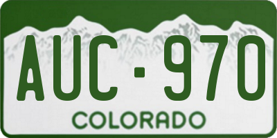 CO license plate AUC970