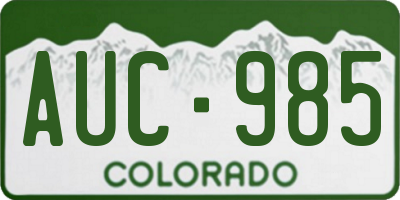 CO license plate AUC985