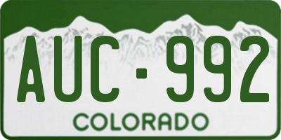 CO license plate AUC992