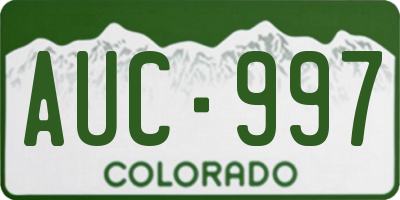 CO license plate AUC997