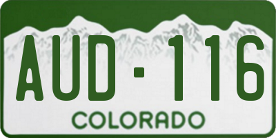 CO license plate AUD116