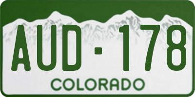 CO license plate AUD178