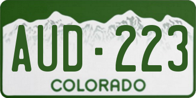 CO license plate AUD223
