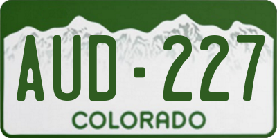 CO license plate AUD227