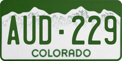 CO license plate AUD229