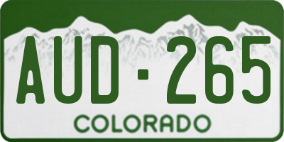 CO license plate AUD265