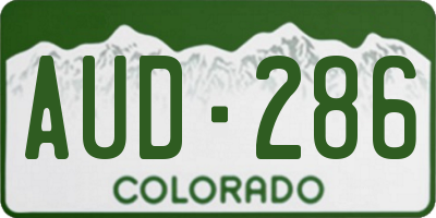 CO license plate AUD286