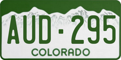 CO license plate AUD295