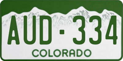 CO license plate AUD334