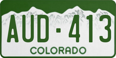 CO license plate AUD413