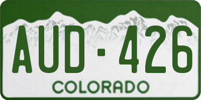 CO license plate AUD426