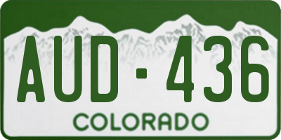CO license plate AUD436