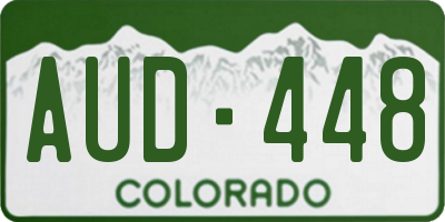 CO license plate AUD448