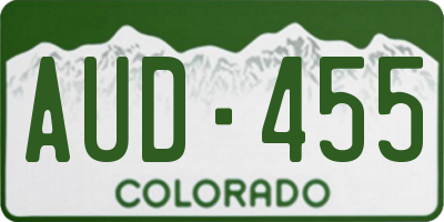 CO license plate AUD455