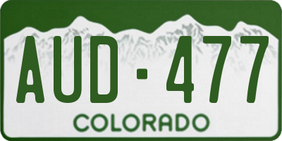 CO license plate AUD477