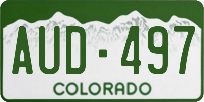 CO license plate AUD497