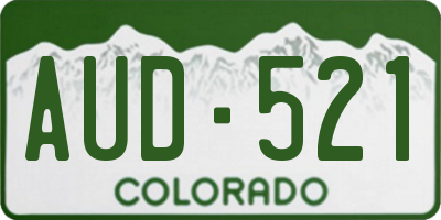 CO license plate AUD521