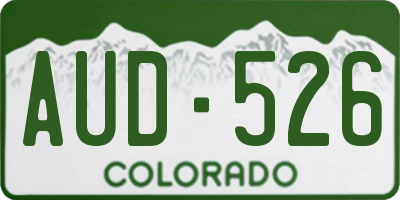 CO license plate AUD526