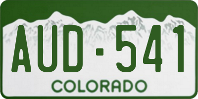 CO license plate AUD541